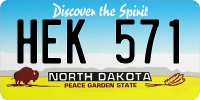 ND license plate HEK571