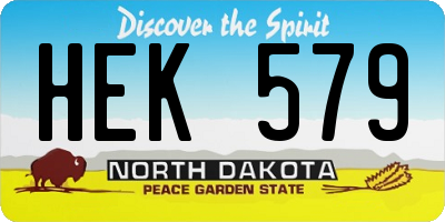 ND license plate HEK579