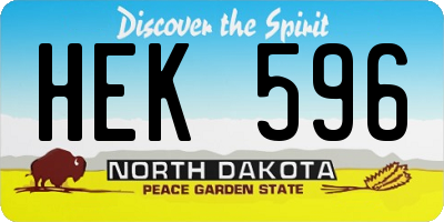 ND license plate HEK596