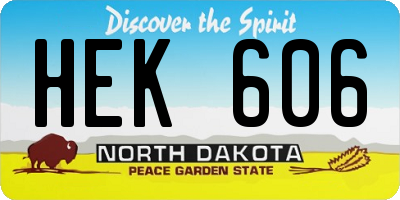 ND license plate HEK606