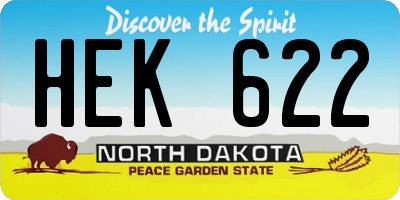 ND license plate HEK622