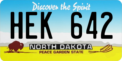 ND license plate HEK642