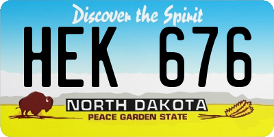 ND license plate HEK676