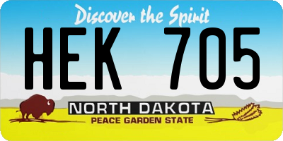 ND license plate HEK705