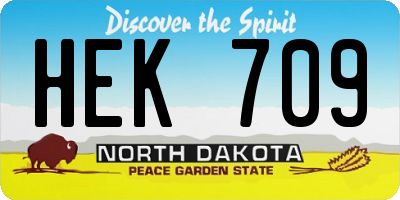 ND license plate HEK709