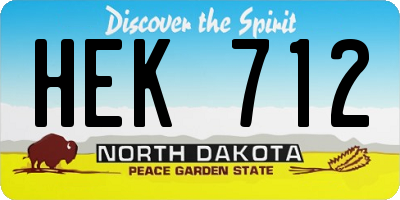 ND license plate HEK712
