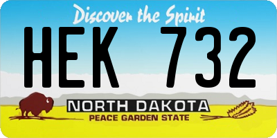 ND license plate HEK732