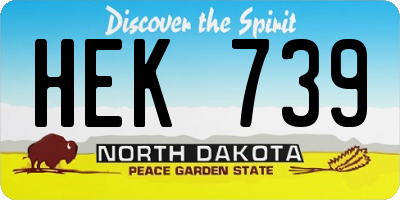 ND license plate HEK739