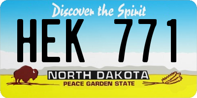 ND license plate HEK771