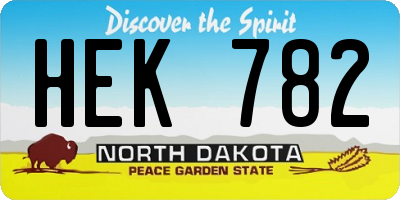ND license plate HEK782