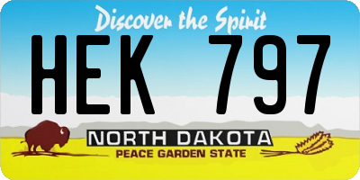 ND license plate HEK797