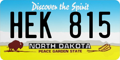 ND license plate HEK815