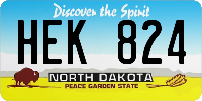 ND license plate HEK824