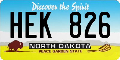 ND license plate HEK826