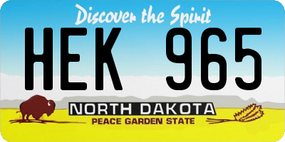 ND license plate HEK965