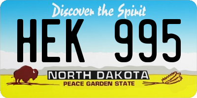 ND license plate HEK995