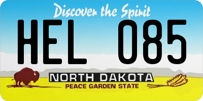 ND license plate HEL085