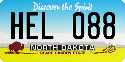 ND license plate HEL088