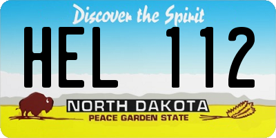ND license plate HEL112