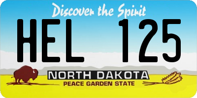 ND license plate HEL125