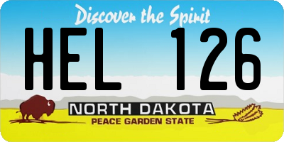 ND license plate HEL126