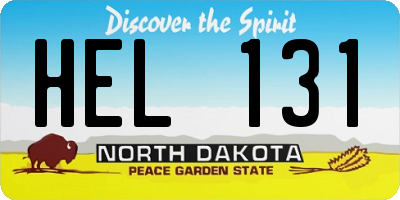 ND license plate HEL131