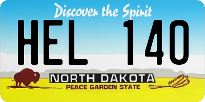ND license plate HEL140