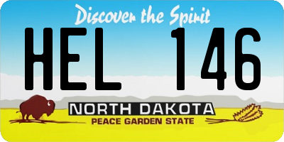 ND license plate HEL146