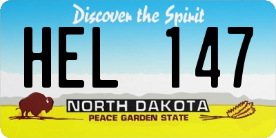 ND license plate HEL147