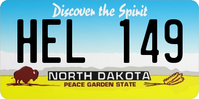 ND license plate HEL149