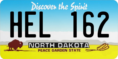 ND license plate HEL162