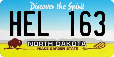 ND license plate HEL163
