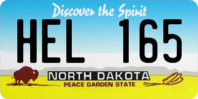 ND license plate HEL165