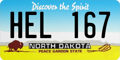 ND license plate HEL167