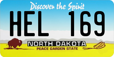 ND license plate HEL169