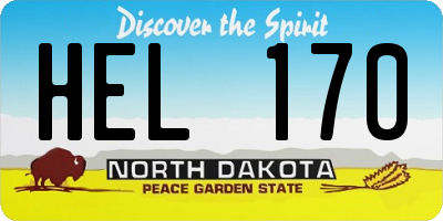 ND license plate HEL170