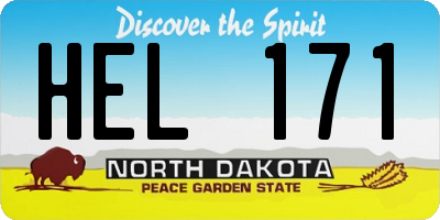 ND license plate HEL171