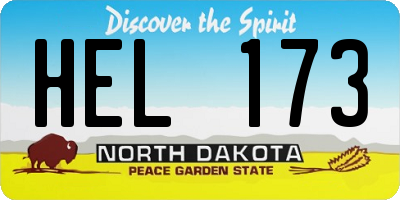 ND license plate HEL173