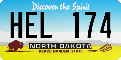 ND license plate HEL174