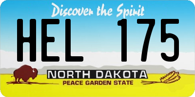 ND license plate HEL175