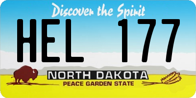 ND license plate HEL177