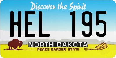 ND license plate HEL195
