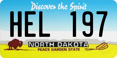 ND license plate HEL197