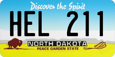 ND license plate HEL211