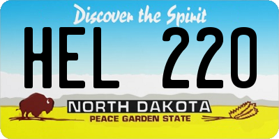 ND license plate HEL220