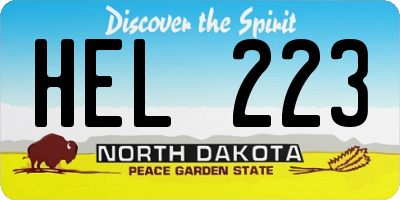 ND license plate HEL223