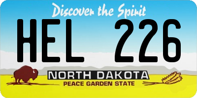 ND license plate HEL226