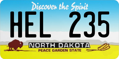 ND license plate HEL235