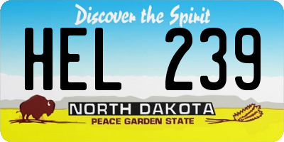 ND license plate HEL239