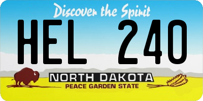 ND license plate HEL240